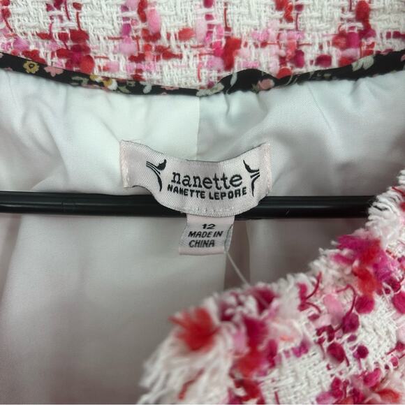 NWT Nanette Lepore Mojave Boucle Tweed Textured Open Blazer Jacket Size 12 - Picture 6 of 9